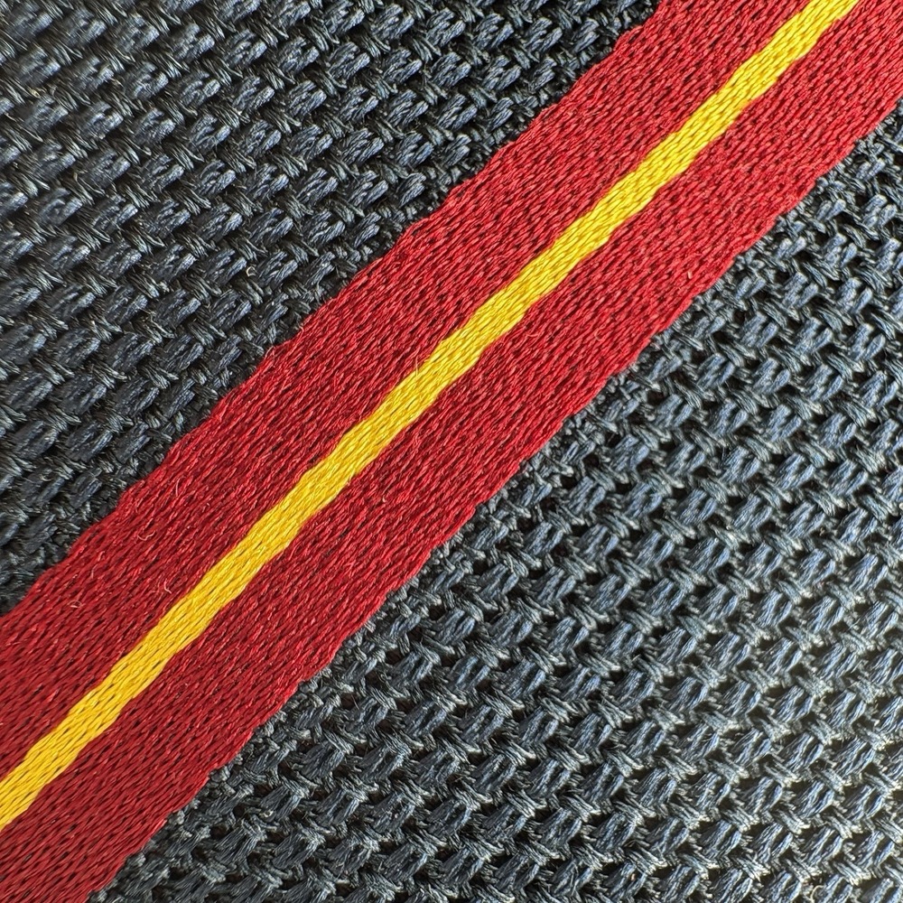 Vintage Polo Ralph Lauren Silk Grenadine Repp Stripe Tie Navy Red Gold USA 57" - Picture 8 of 11